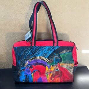 Laurel Burch Wild Horses of Fire Medium Tote Bag